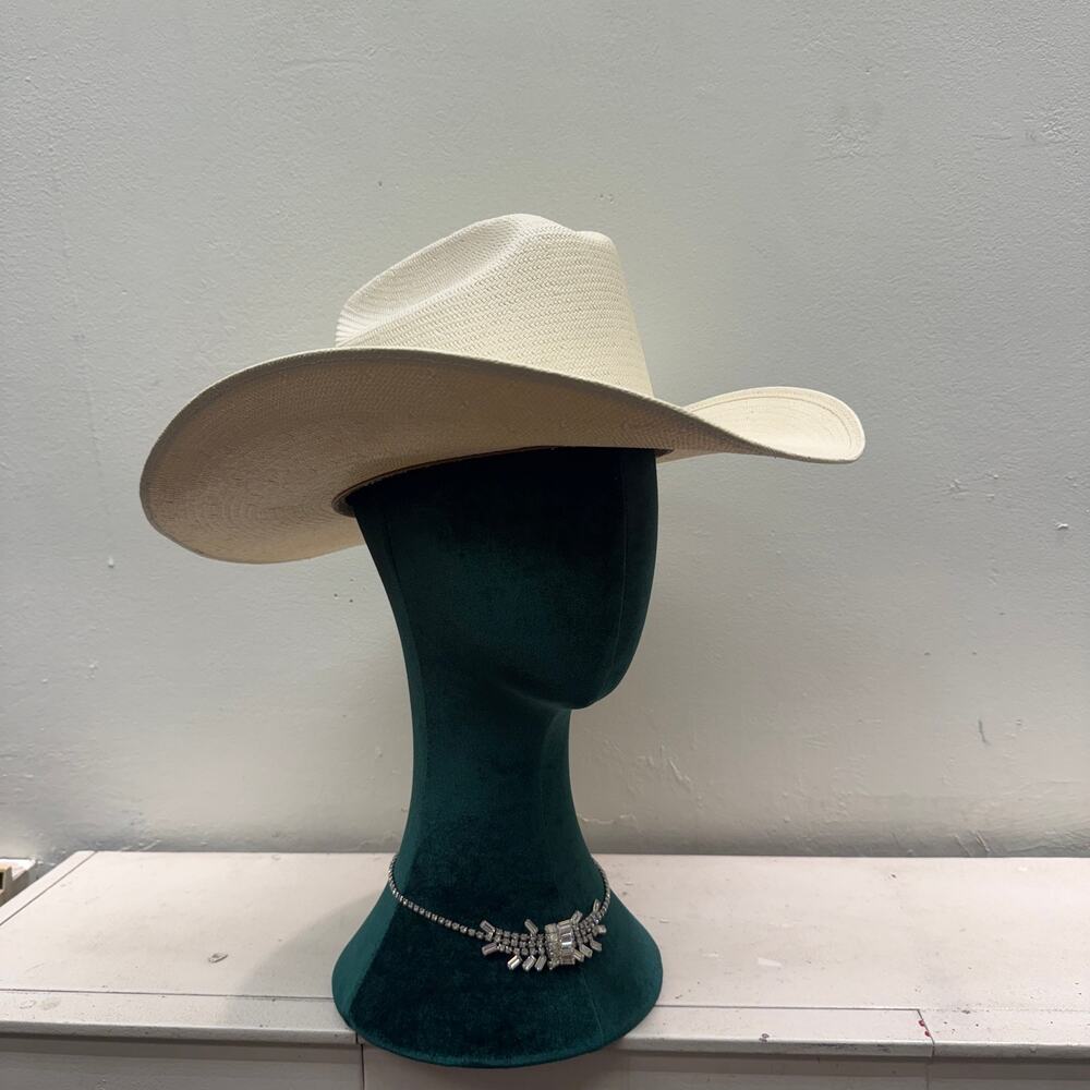 Vintage 7 White Cowboy Ranger Hats Shangtung Western Rancher Country